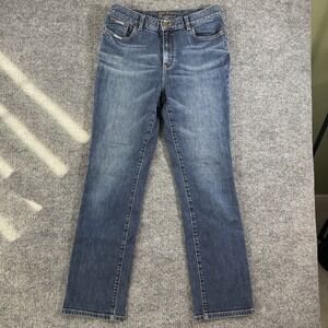 Lauren Jeans Womens Size 6 Bootcut Whisker Faded Wash Stretch Denim
